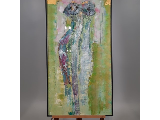 Kunstwerk, gemengde techniek, maya wildevuur, europese vrouwen, 1990 - afbeelding 4 van  8