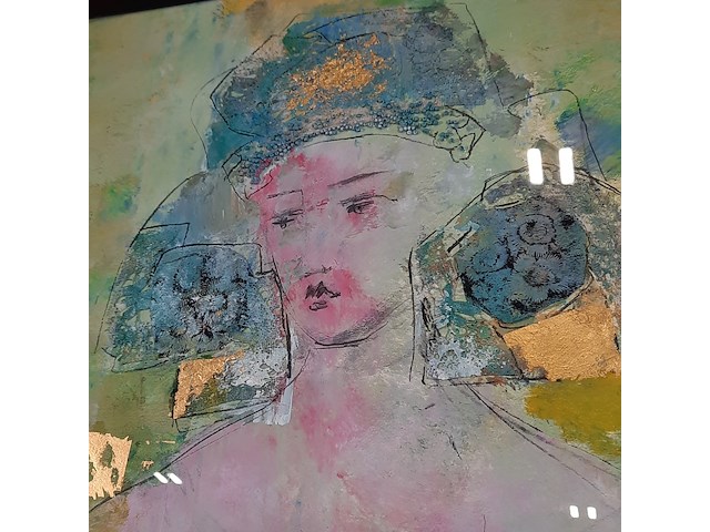 Kunstwerk, gemengde techniek, maya wildevuur, europese vrouwen, 1990 - afbeelding 5 van  8