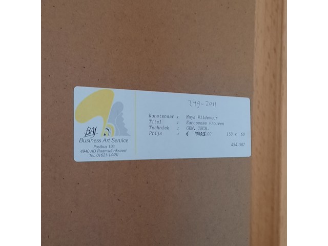 Kunstwerk, gemengde techniek, maya wildevuur, europese vrouwen, 1990 - afbeelding 8 van  8