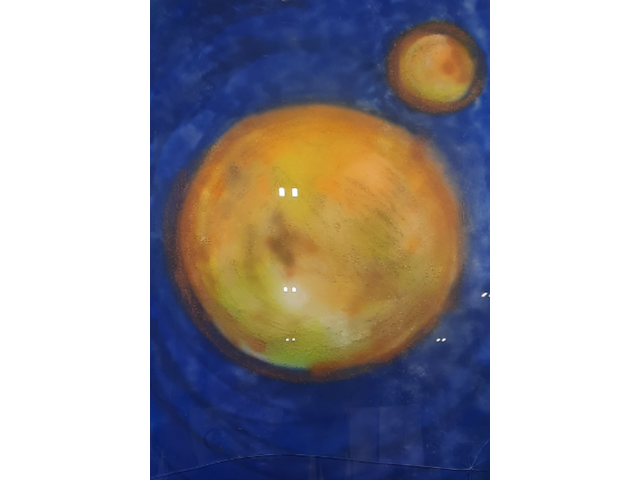 Kunstwerk, gemengde techniek, maya wildevuur, het heelal - afbeelding 1 van  7