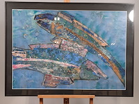 Kunstwerk, gemengde techniek, maya wildevuur, vis, 1990 - afbeelding 2 van  8