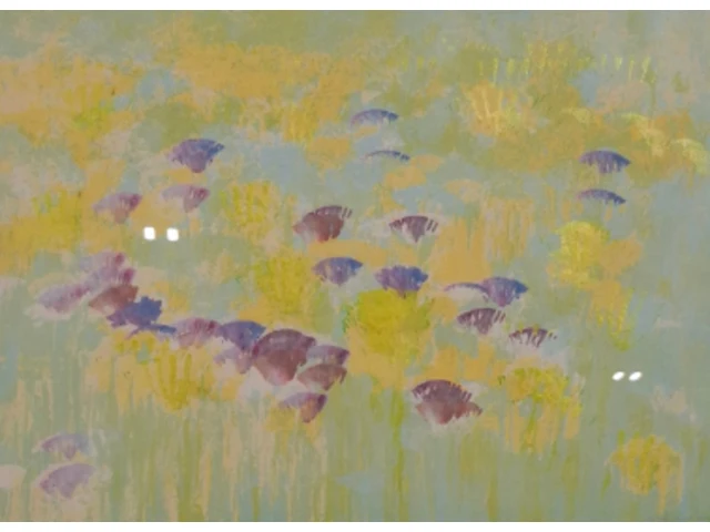 Kunstwerk in lijst, maya wildevuur, bloemenvelden - afbeelding 1 van  9