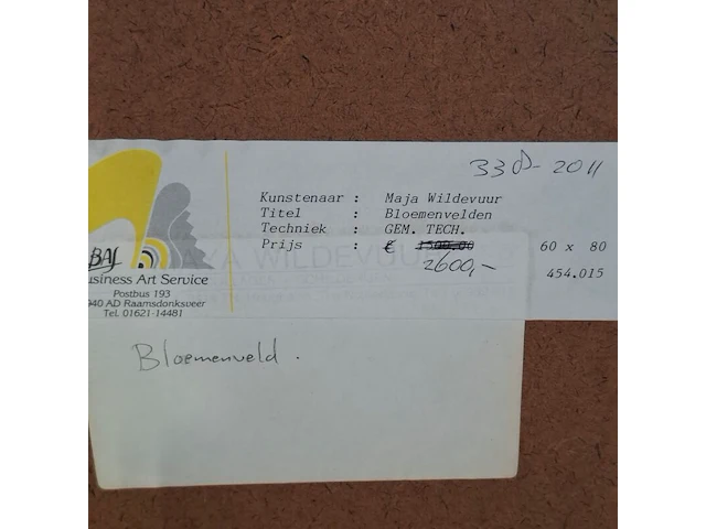 Kunstwerk in lijst, maya wildevuur, bloemenvelden - afbeelding 9 van  9