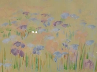 Kunstwerk in lijst, maya wildevuur, bloemenvelden