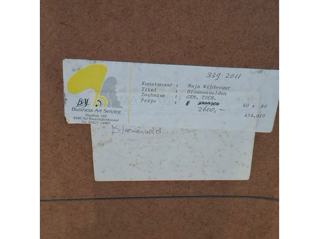 Kunstwerk in lijst, maya wildevuur, bloemenvelden - afbeelding 8 van  8