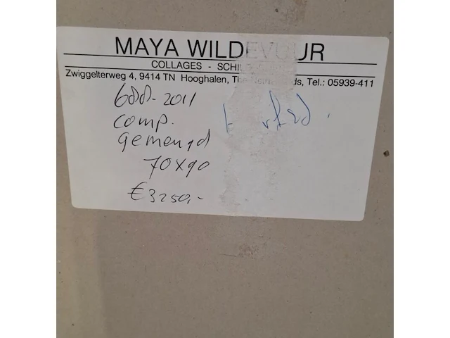 Kunstwerk in lijst, maya wildevuur, compositie - afbeelding 8 van  8