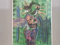 Kunstwerk in lijst, maya wildevuur, geisha op de rug - afbeelding 2 van  8