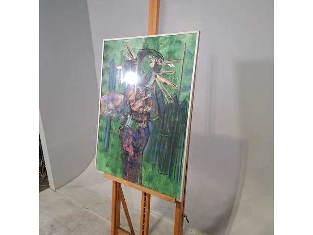 Kunstwerk in lijst, maya wildevuur, geisha op de rug - afbeelding 4 van  8
