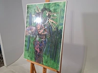 Kunstwerk in lijst, maya wildevuur, geisha op de rug - afbeelding 4 van  8