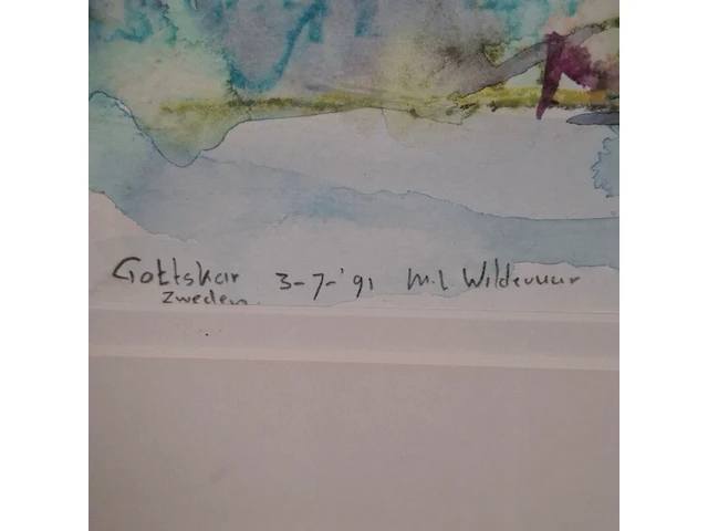 Kunstwerk in lijst, maya wildevuur, gottskar zweden, 1991 - afbeelding 3 van  9