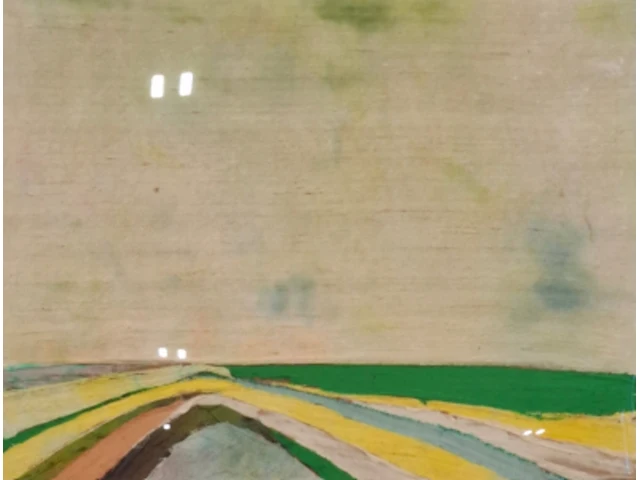 Kunstwerk in lijst, maya wildevuur, landschap, 1987 - afbeelding 1 van  8