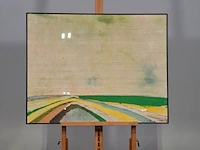 Kunstwerk in lijst, maya wildevuur, landschap, 1987 - afbeelding 2 van  8