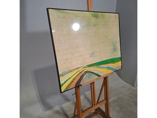 Kunstwerk in lijst, maya wildevuur, landschap, 1987 - afbeelding 3 van  8