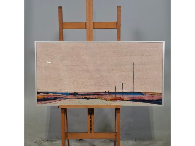 Kunstwerk in lijst, maya wildevuur, strand, zijde - afbeelding 1 van  6