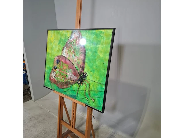 Kunstwerk in lijst, maya wildevuur, vlinder, 1990 - afbeelding 6 van  9