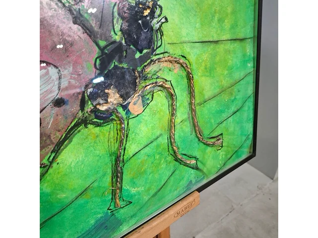Kunstwerk in lijst, maya wildevuur, vlinder, 1990 - afbeelding 7 van  9
