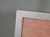 Kunstwerk in lijst, zijde, maya wildevuur, compositie, 1987 - afbeelding 4 van  9