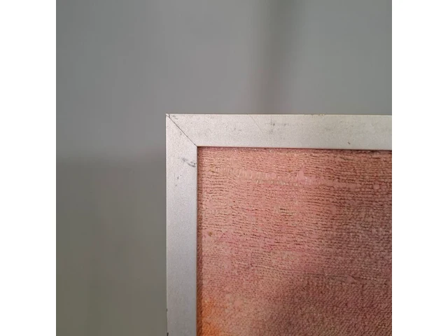 Kunstwerk in lijst, zijde, maya wildevuur, compositie, 1987 - afbeelding 7 van  9