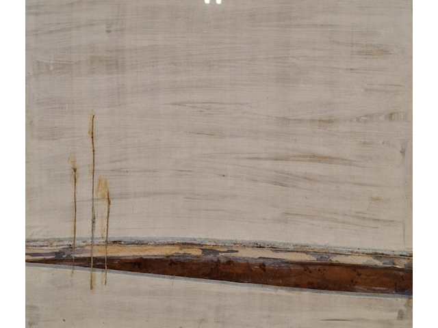 Kunstwerk, maya wildevuur (1944-2023), strandpalen - zijdecollage - afbeelding 1 van  9