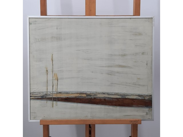 Kunstwerk, maya wildevuur (1944-2023), strandpalen - zijdecollage - afbeelding 2 van  9