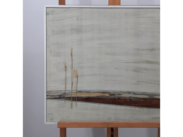 Kunstwerk, maya wildevuur (1944-2023), strandpalen - zijdecollage - afbeelding 3 van  9