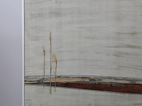Kunstwerk, maya wildevuur (1944-2023), strandpalen - zijdecollage - afbeelding 3 van  9