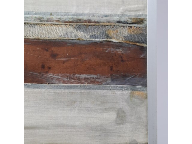 Kunstwerk, maya wildevuur (1944-2023), strandpalen - zijdecollage - afbeelding 6 van  9