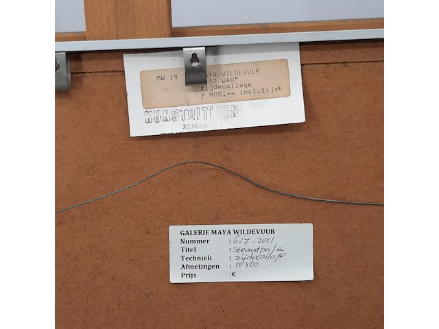 Kunstwerk, maya wildevuur (1944-2023), strandpalen - zijdecollage - afbeelding 8 van  9