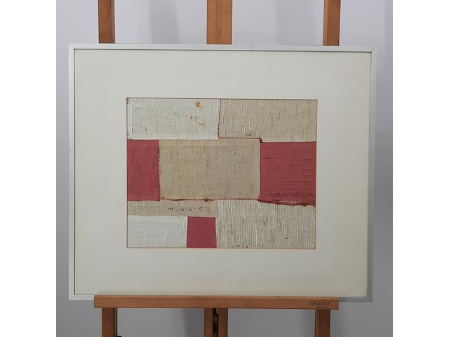 Kunstwerk, maya wildevuur (1944-2023), vlakken - zijdecollage - afbeelding 2 van  6