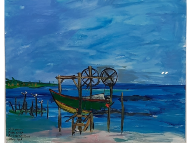 Kunstwerk, maya wildevuur, bora bora, 1998 - afbeelding 1 van  6