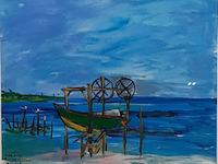 Kunstwerk, maya wildevuur, bora bora, 1998 - afbeelding 1 van  6