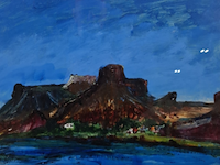 Kunstwerk, maya wildevuur, oranjerivier, zuid-afrika, 2000 - afbeelding 1 van  8