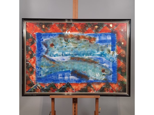 Kunstwerk, maya wildevuur, vissen - afbeelding 2 van  7