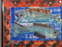 Kunstwerk, maya wildevuur, vissen - afbeelding 3 van  7