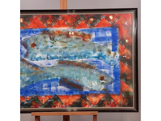 Kunstwerk, maya wildevuur, vissen - afbeelding 4 van  7