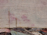 Kunstwerk, maya wildevuur, zijde collage - compositie - afbeelding 1 van  10