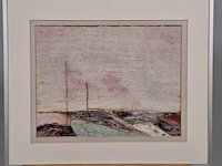 Kunstwerk, maya wildevuur, zijde collage - compositie - afbeelding 3 van  10