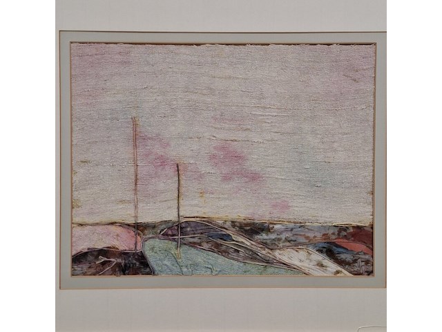 Kunstwerk, maya wildevuur, zijde collage - compositie - afbeelding 4 van  10