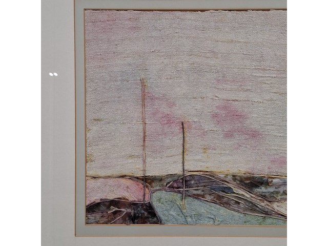 Kunstwerk, maya wildevuur, zijde collage - compositie - afbeelding 5 van  10