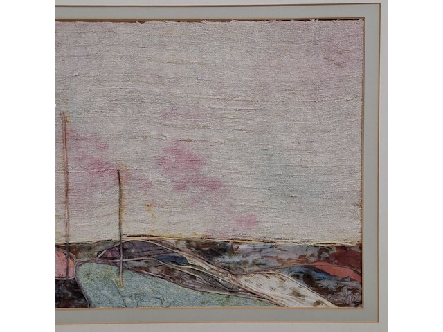 Kunstwerk, maya wildevuur, zijde collage - compositie - afbeelding 6 van  10