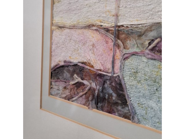 Kunstwerk, maya wildevuur, zijde collage - compositie - afbeelding 7 van  10