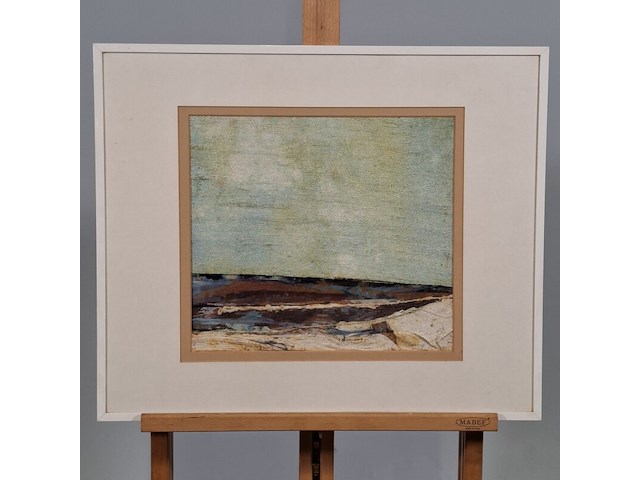 Kunstwerk, maya wildevuur, zijdecollage - strand - afbeelding 2 van  9