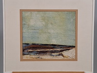 Kunstwerk, maya wildevuur, zijdecollage - strand - afbeelding 2 van  9