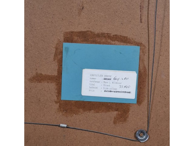 Kunstwerk, maya wildevuur, zijdecollage - strand - afbeelding 4 van  9