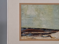 Kunstwerk, maya wildevuur, zijdecollage - strand - afbeelding 5 van  9