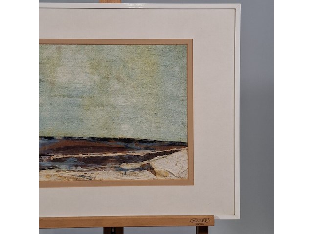 Kunstwerk, maya wildevuur, zijdecollage - strand - afbeelding 6 van  9