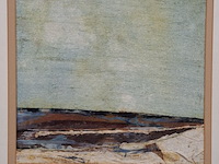 Kunstwerk, maya wildevuur, zijdecollage - strand - afbeelding 7 van  9