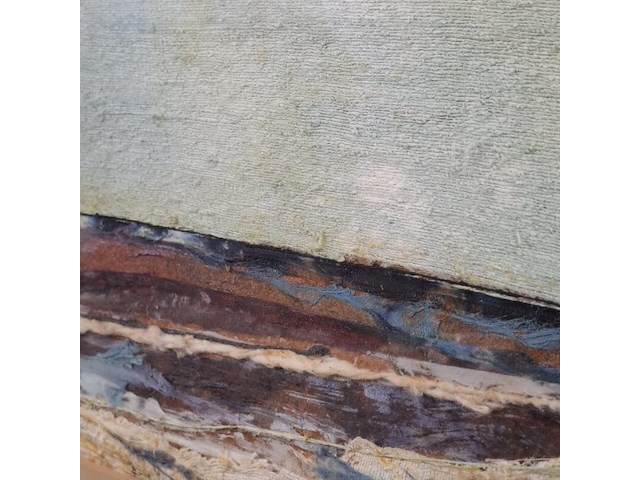 Kunstwerk, maya wildevuur, zijdecollage - strand - afbeelding 8 van  9