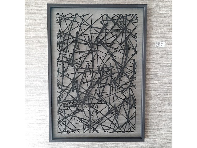 Kunstwerk umo art & design, washi paper art, ingelijst achter glas - afbeelding 1 van  6