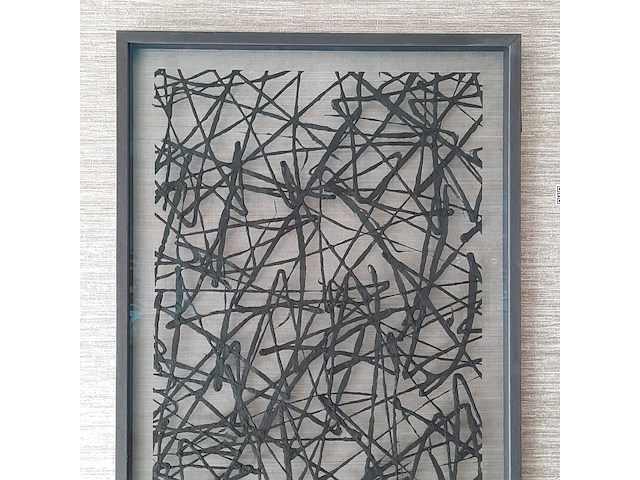 Kunstwerk umo art & design, washi paper art, ingelijst achter glas - afbeelding 3 van  6